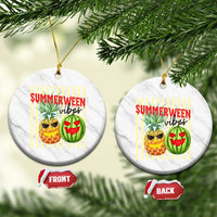 Funny Summerween Fruit Ceramic Ornament Spooky Pineapple Watermelon Graphic