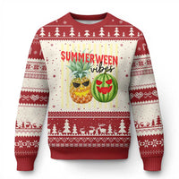 Funny Summerween Fruit Ugly Christmas Sweater Spooky Pineapple Watermelon Graphic