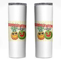 Funny Summerween Fruit Skinny Tumbler Spooky Pineapple Watermelon Graphic