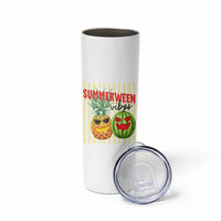 Funny Summerween Fruit Skinny Tumbler Spooky Pineapple Watermelon Graphic