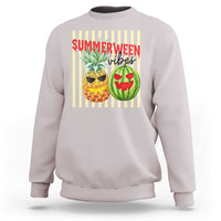 Funny Summerween Fruit Sweatshirt Spooky Pineapple Watermelon Graphic