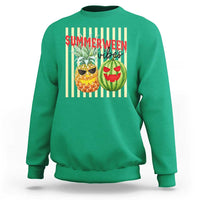 Funny Summerween Fruit Sweatshirt Spooky Pineapple Watermelon Graphic