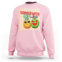 Funny Summerween Fruit Sweatshirt Spooky Pineapple Watermelon Graphic
