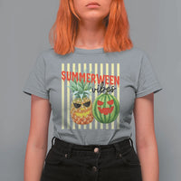 Funny Summerween Fruit T Shirt For Women Spooky Pineapple Watermelon Graphic