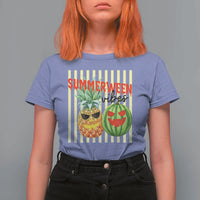 Funny Summerween Fruit T Shirt For Women Spooky Pineapple Watermelon Graphic