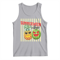 Funny Summerween Fruit Tank Top Spooky Pineapple Watermelon Graphic