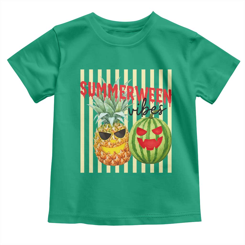 Funny Summerween Fruit Toddler T Shirt Spooky Pineapple Watermelon Graphic