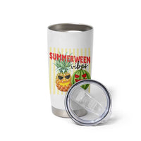 Funny Summerween Fruit Tumbler Cup Spooky Pineapple Watermelon Graphic