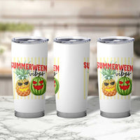 Funny Summerween Fruit Tumbler Cup Spooky Pineapple Watermelon Graphic