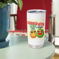 Funny Summerween Fruit Tumbler Cup Spooky Pineapple Watermelon Graphic