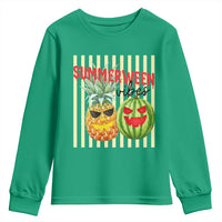 Funny Summerween Fruit Youth Sweatshirt Spooky Pineapple Watermelon Graphic