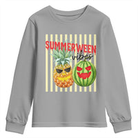 Funny Summerween Fruit Youth Sweatshirt Spooky Pineapple Watermelon Graphic