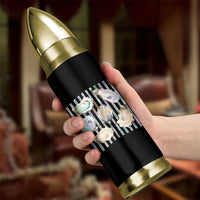 Striped Glitter Oyster Shell Bullet Tumbler Coastal Summer Ocean Gift