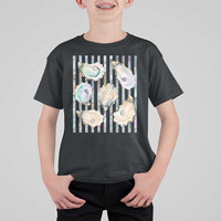 Striped Glitter Oyster Shell T Shirt For Kid Coastal Summer Ocean Gift
