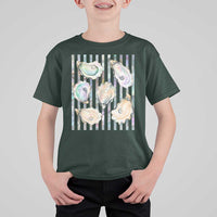 Striped Glitter Oyster Shell T Shirt For Kid Coastal Summer Ocean Gift