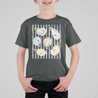 Striped Glitter Oyster Shell T Shirt For Kid Coastal Summer Ocean Gift