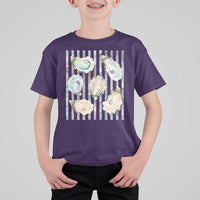 Striped Glitter Oyster Shell T Shirt For Kid Coastal Summer Ocean Gift
