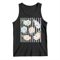 Striped Glitter Oyster Shell Tank Top Coastal Summer Ocean Gift