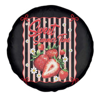 Striped Summer Strawberry Spare Tire Cover Preppy Beach Vibes Graphic