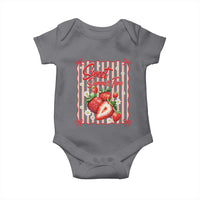 Striped Summer Strawberry Baby Onesie Preppy Beach Vibes Graphic