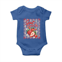 Striped Summer Strawberry Baby Onesie Preppy Beach Vibes Graphic