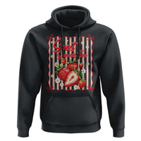 Striped Summer Strawberry Hoodie Preppy Beach Vibes Graphic