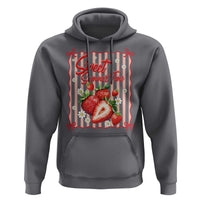 Striped Summer Strawberry Hoodie Preppy Beach Vibes Graphic