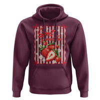 Striped Summer Strawberry Hoodie Preppy Beach Vibes Graphic