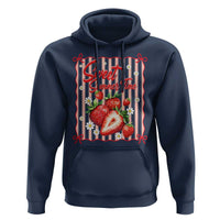 Striped Summer Strawberry Hoodie Preppy Beach Vibes Graphic
