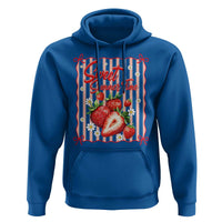 Striped Summer Strawberry Hoodie Preppy Beach Vibes Graphic