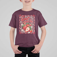 Striped Summer Strawberry T Shirt For Kid Preppy Beach Vibes Graphic