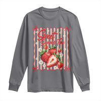 Striped Summer Strawberry Long Sleeve Shirt Preppy Beach Vibes Graphic