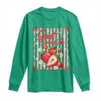 Striped Summer Strawberry Long Sleeve Shirt Preppy Beach Vibes Graphic