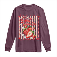 Striped Summer Strawberry Long Sleeve Shirt Preppy Beach Vibes Graphic