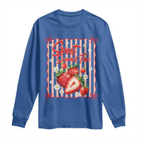 Striped Summer Strawberry Long Sleeve Shirt Preppy Beach Vibes Graphic