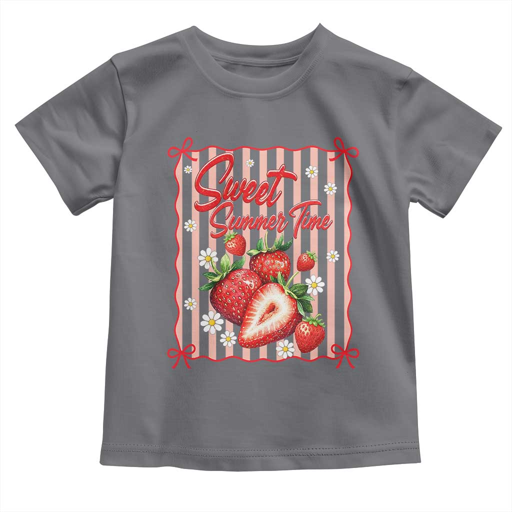 Striped Summer Strawberry Toddler T Shirt Preppy Beach Vibes Graphic