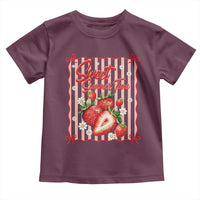 Striped Summer Strawberry Toddler T Shirt Preppy Beach Vibes Graphic