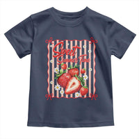 Striped Summer Strawberry Toddler T Shirt Preppy Beach Vibes Graphic