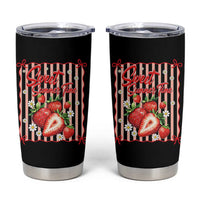 Striped Summer Strawberry Tumbler Cup Preppy Beach Vibes Graphic