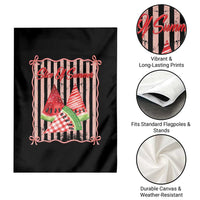 Striped Watermelon Beach Vibes Graphic Garden Flag Slice Of Summer