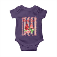 Striped Watermelon Beach Vibes Graphic Baby Onesie Slice Of Summer