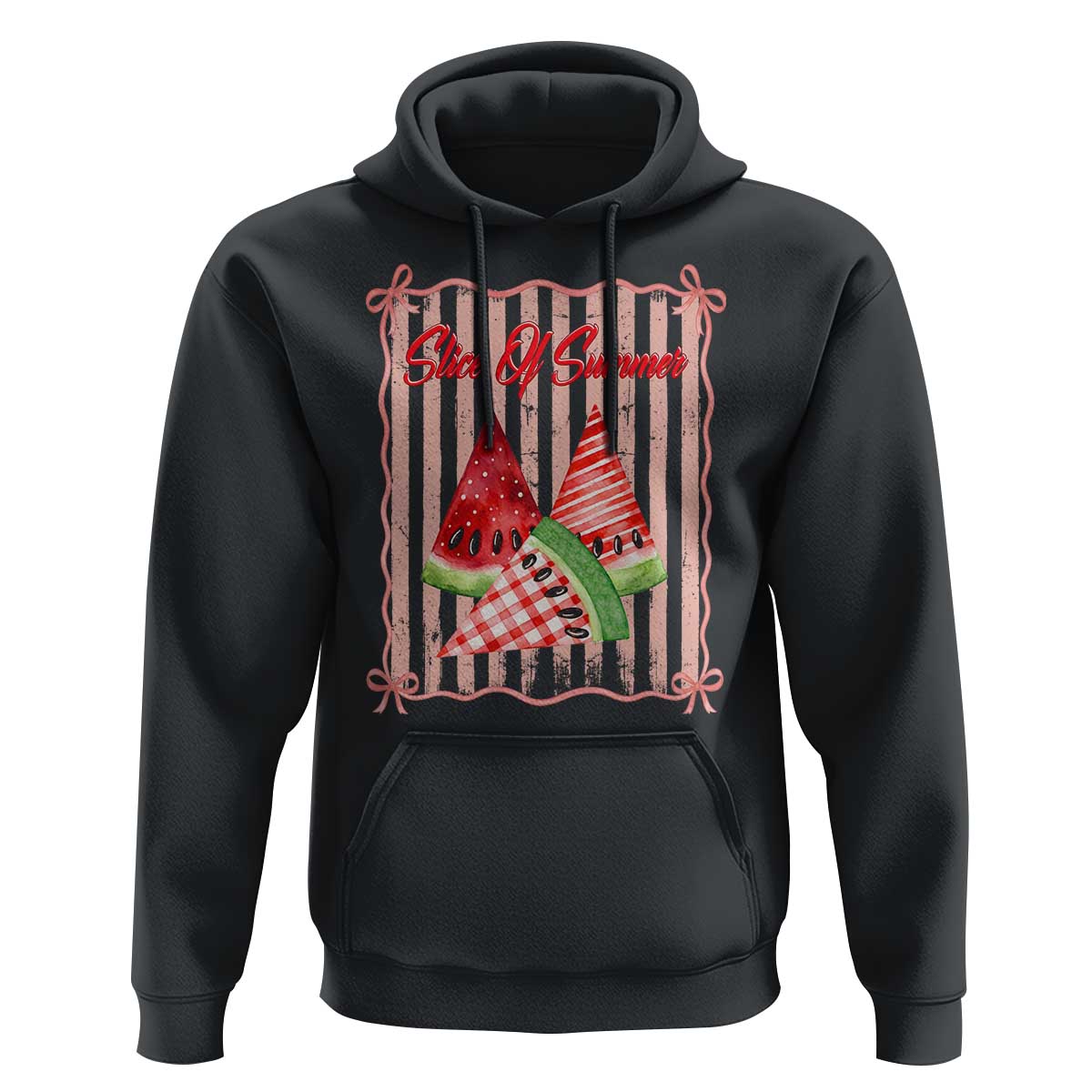 Striped Watermelon Beach Vibes Graphic Hoodie Slice Of Summer