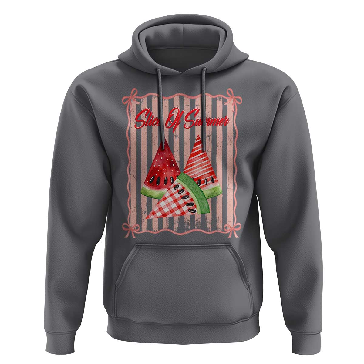 Striped Watermelon Beach Vibes Graphic Hoodie Slice Of Summer