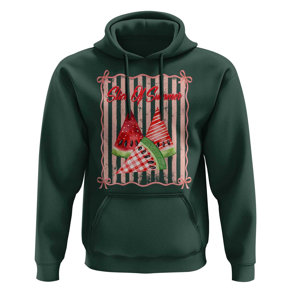 Striped Watermelon Beach Vibes Graphic Hoodie Slice Of Summer