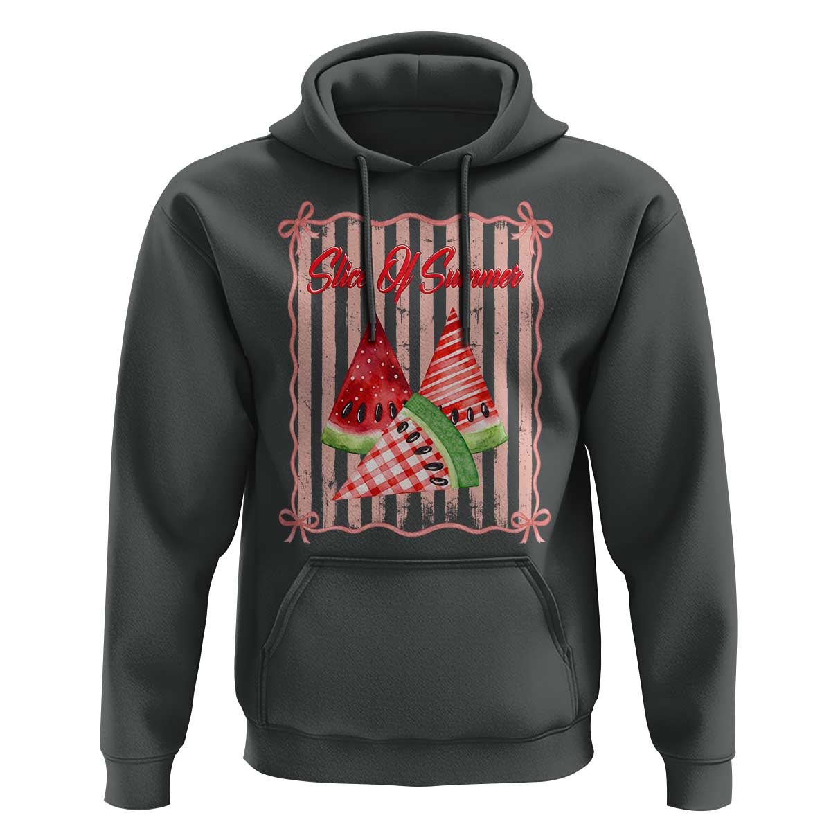 Striped Watermelon Beach Vibes Graphic Hoodie Slice Of Summer
