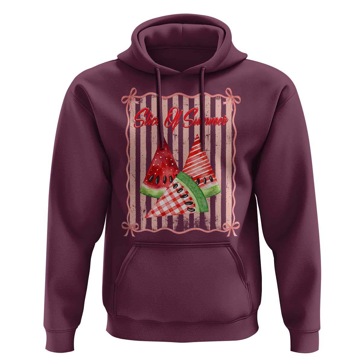 Striped Watermelon Beach Vibes Graphic Hoodie Slice Of Summer