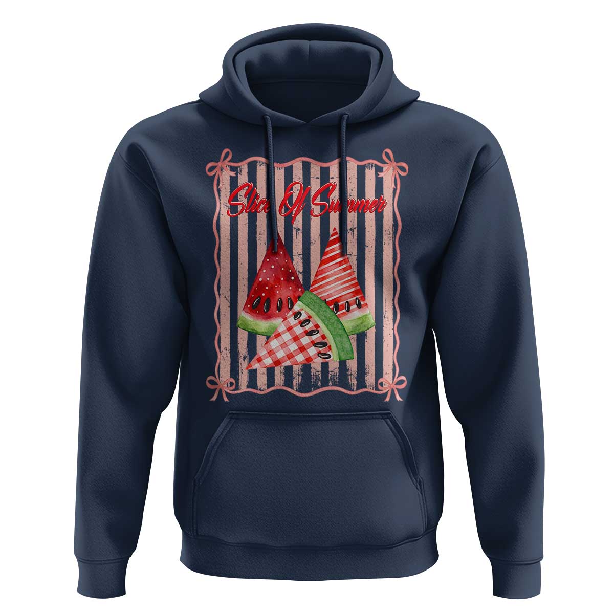 Striped Watermelon Beach Vibes Graphic Hoodie Slice Of Summer