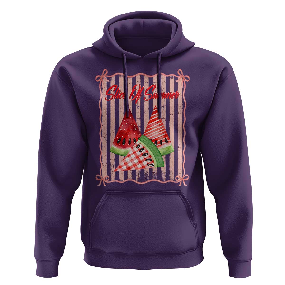 Striped Watermelon Beach Vibes Graphic Hoodie Slice Of Summer