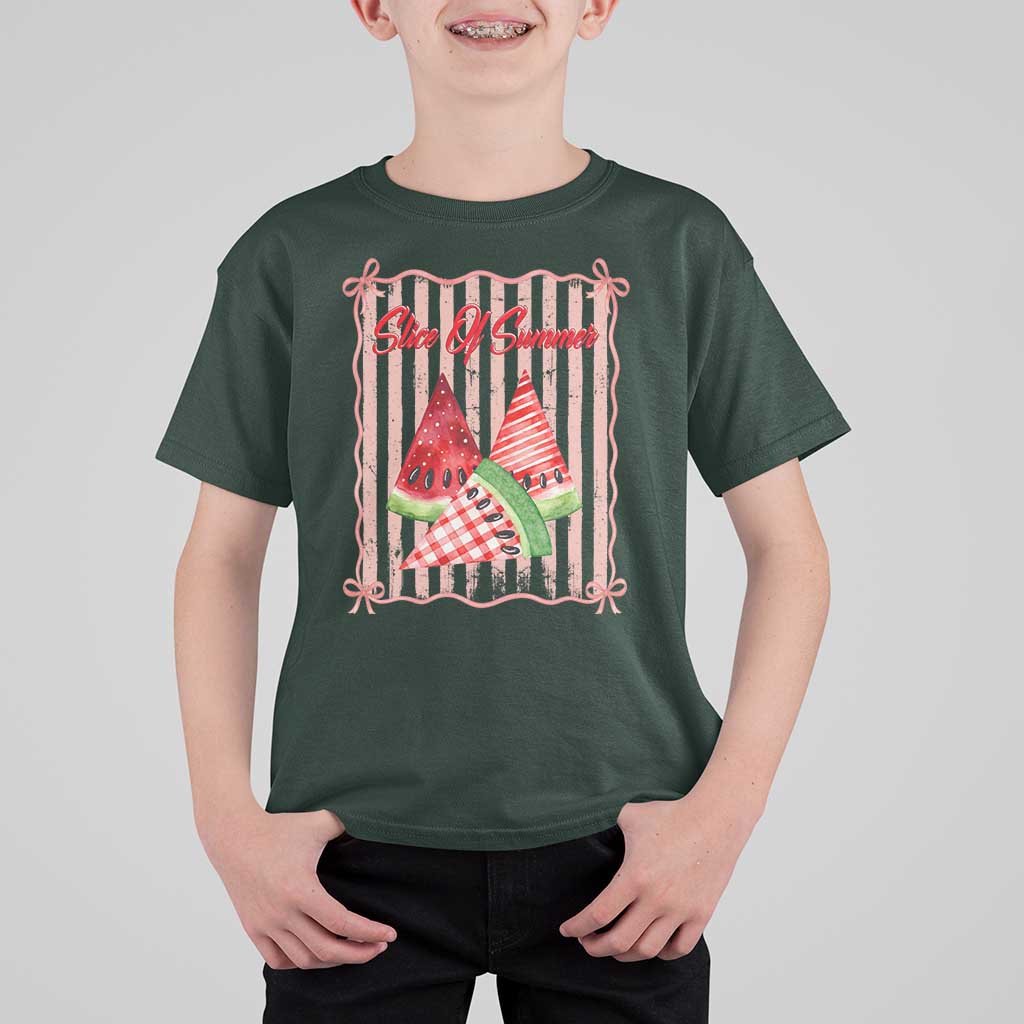 Striped Watermelon Beach Vibes Graphic T Shirt For Kid Slice Of Summer