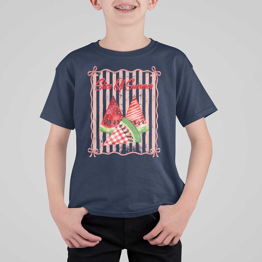 Striped Watermelon Beach Vibes Graphic T Shirt For Kid Slice Of Summer